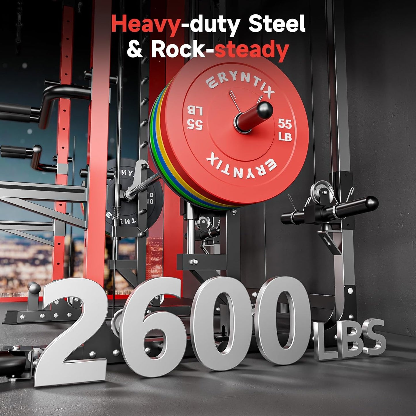 Smith Machine 2600LBS Capacity All-In-One Power Cage Home Gym