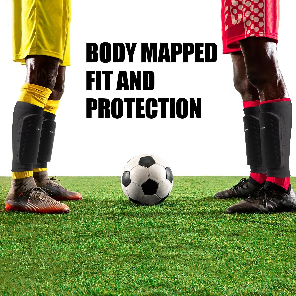 COTLIKE Soccer Shin Guard Compression Sleeves