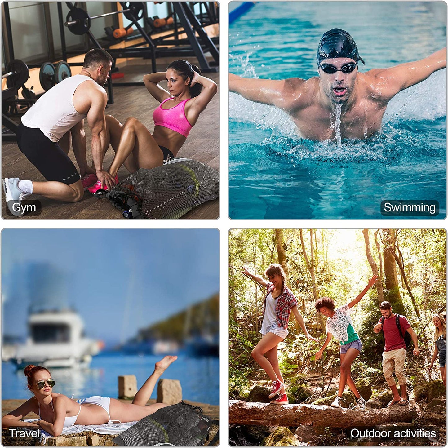 Versatile Drawstring Backpack for Men and Women - Ideal for Athletic, Gym, Sports, Beach, and Swimming Activities