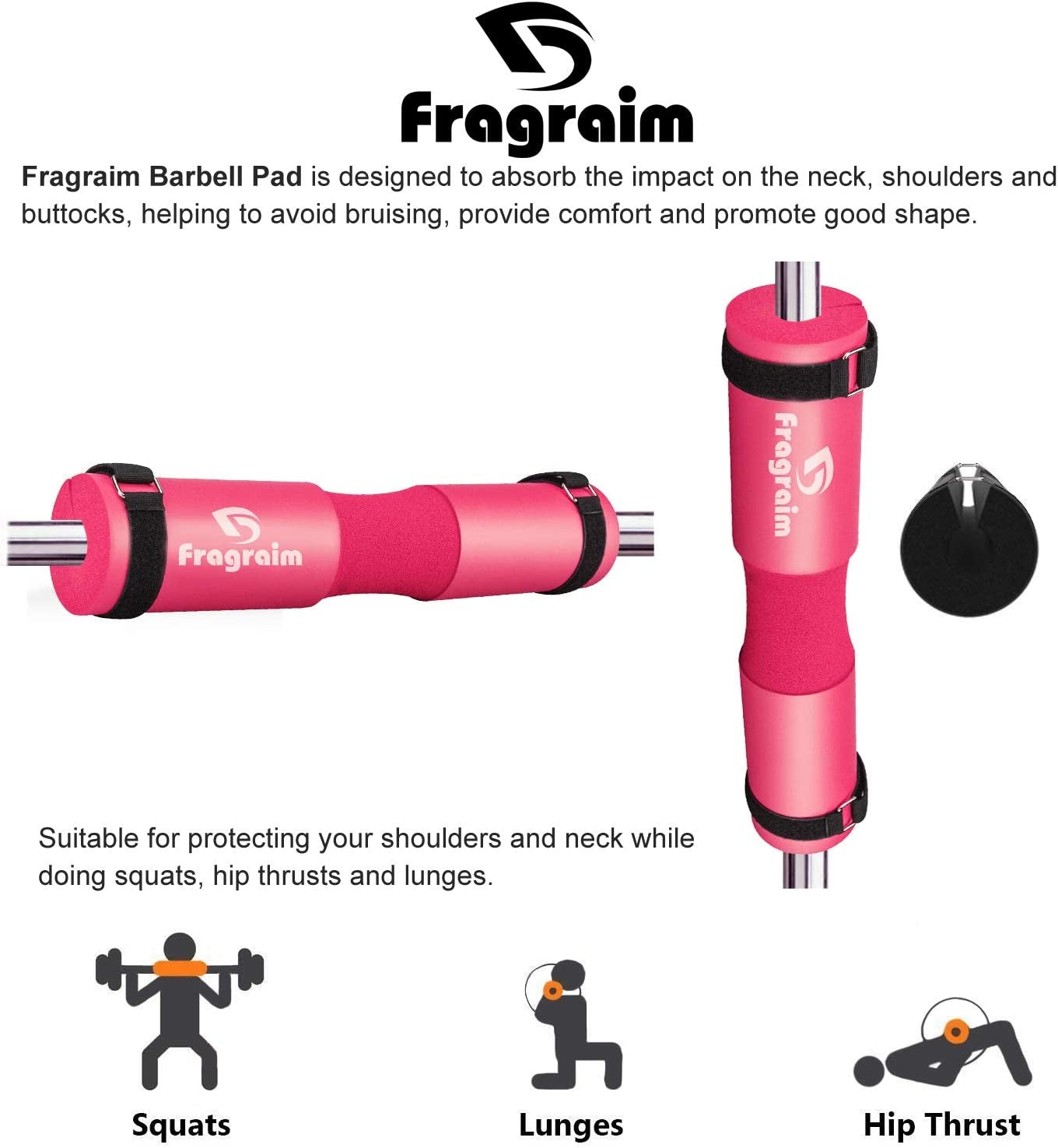 Pink Weightlifting Squat Bar Cushion Neck Pad