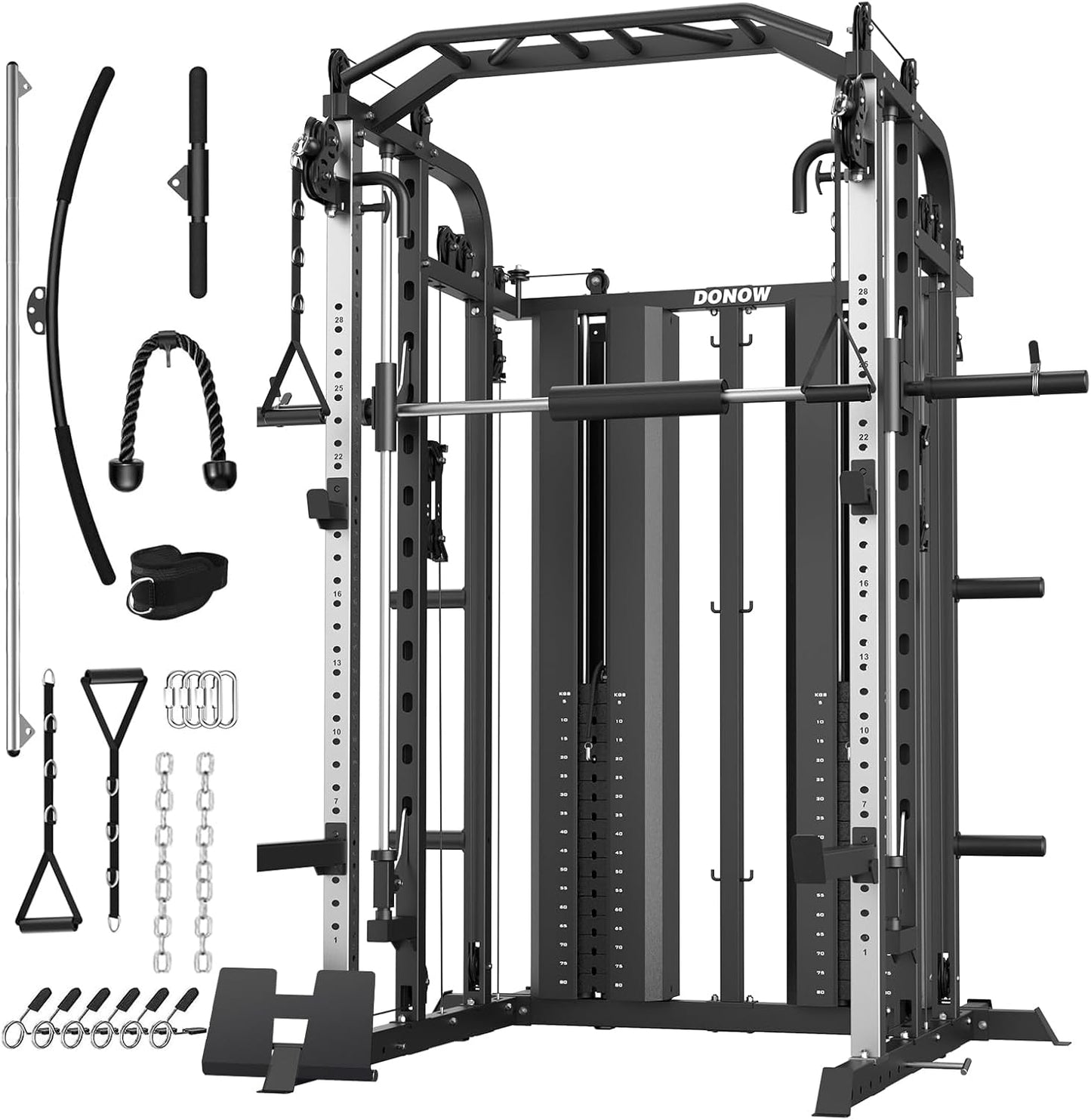 Smith Machine Multi Function Home Gym System with Weight Stacks
