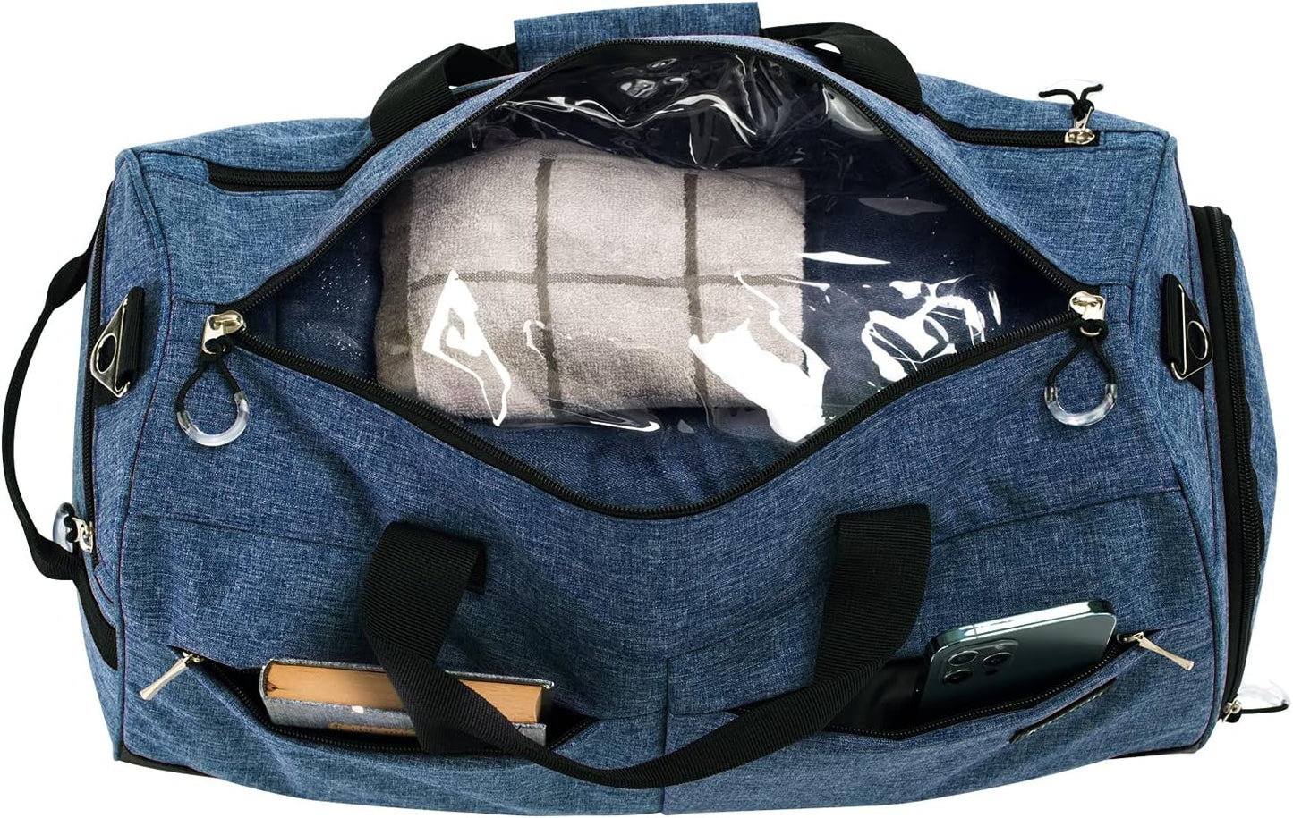 Navy Blue Sports Gym Bag with Shoe Compartment