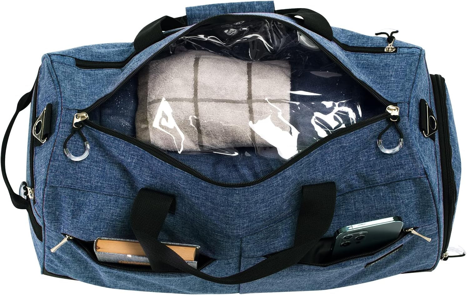 Navy Blue Sports Gym Bag with Shoe Compartment
