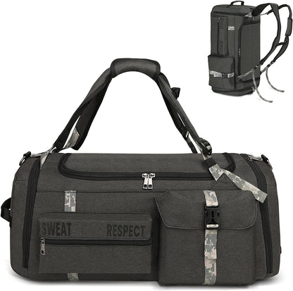 Men's 3-Way Sports Duffle Bag Backpack with Shoe Compartment