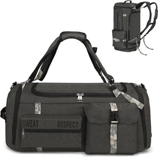 Men's 3-Way Sports Duffle Bag Backpack with Shoe Compartment