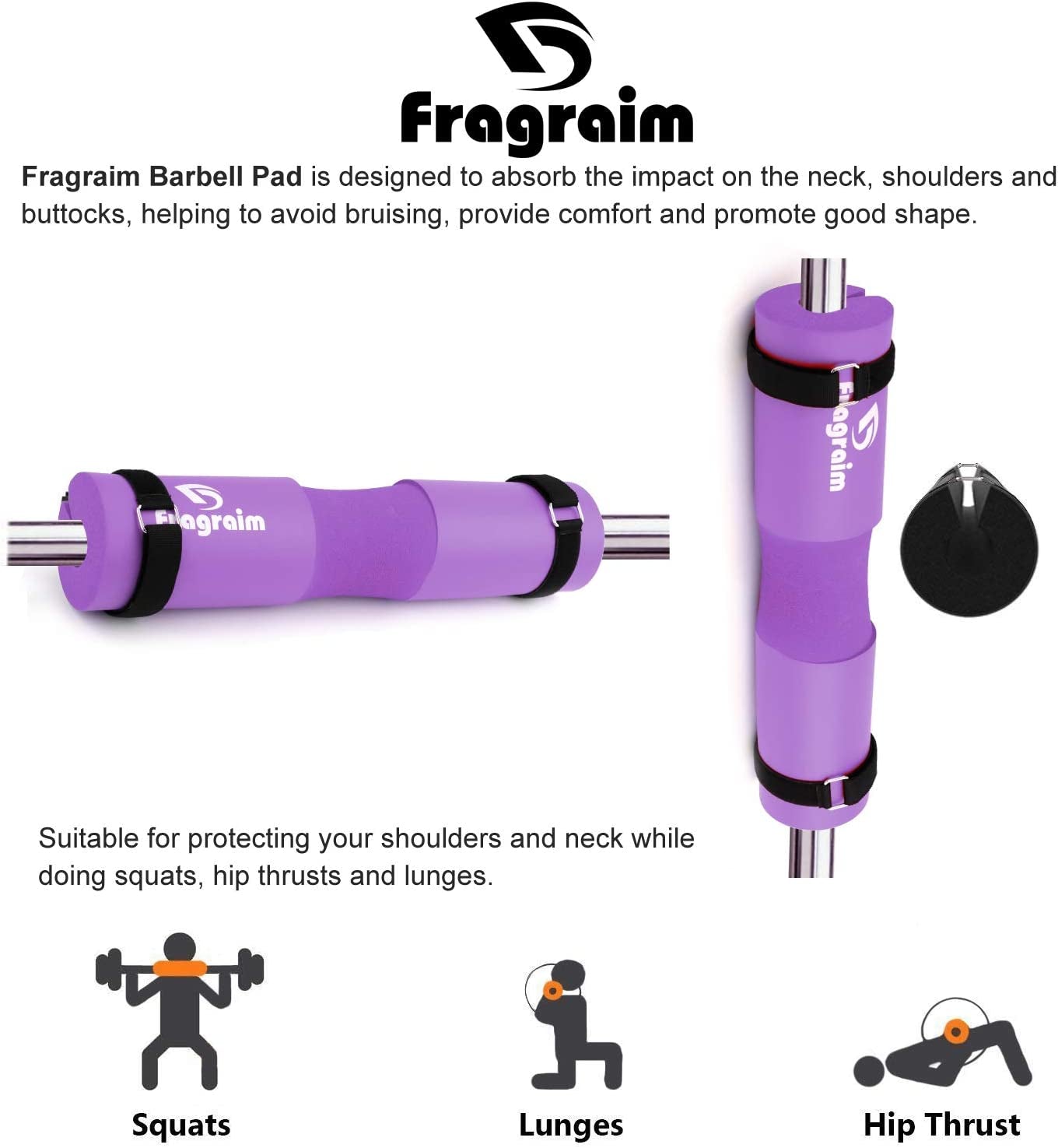 Purple Weightlifting Squat Bar Cushion Neck Pad