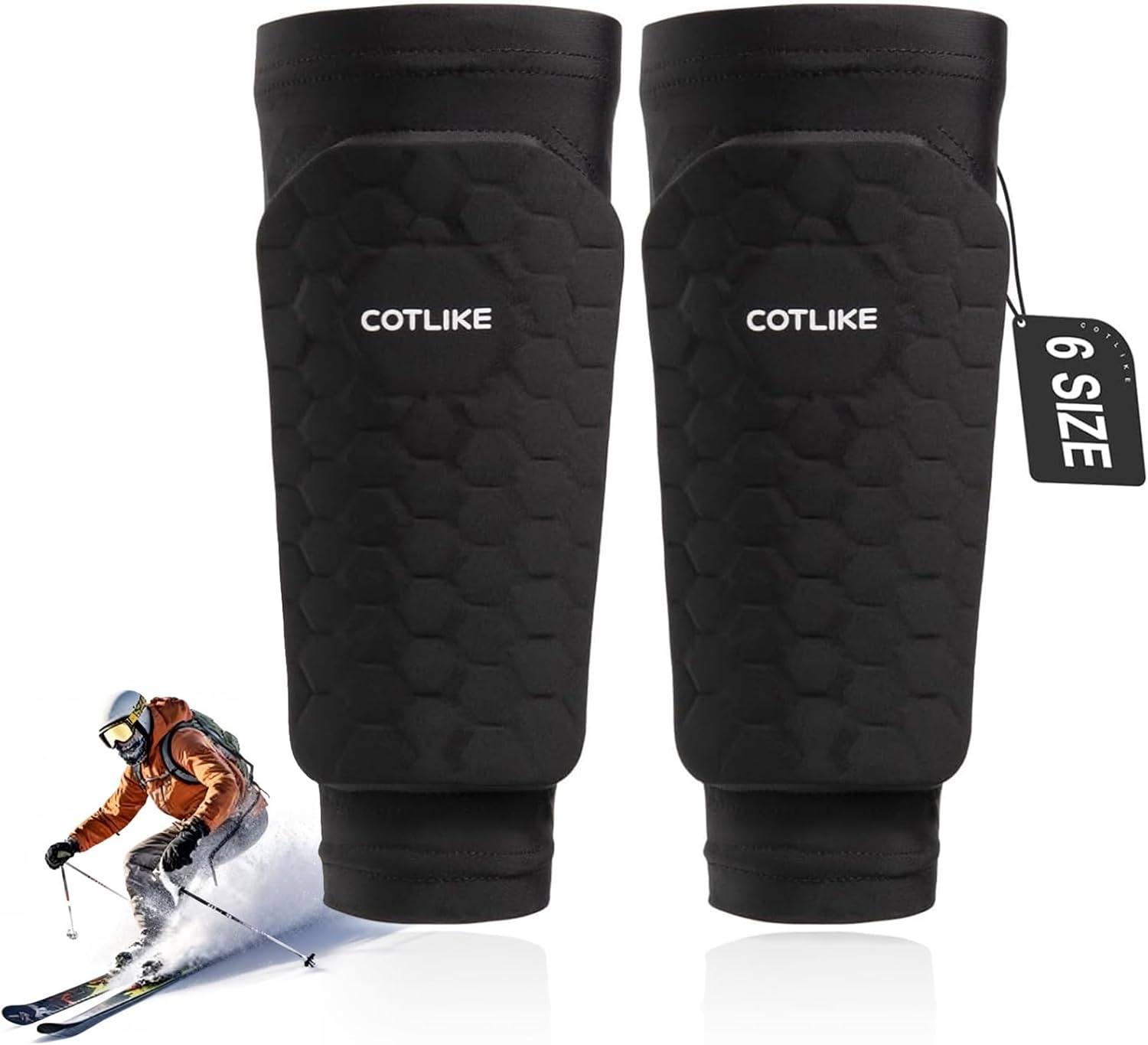 COTLIKE Soccer Shin Guard Compression Sleeves