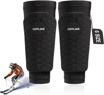 COTLIKE Soccer Shin Guard Compression Sleeves