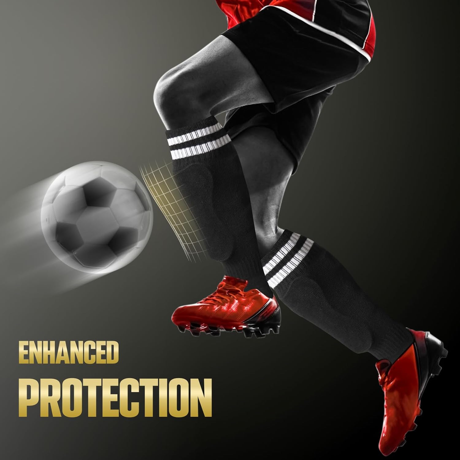 Geekism Protective Soccer Shin Guards for Youth