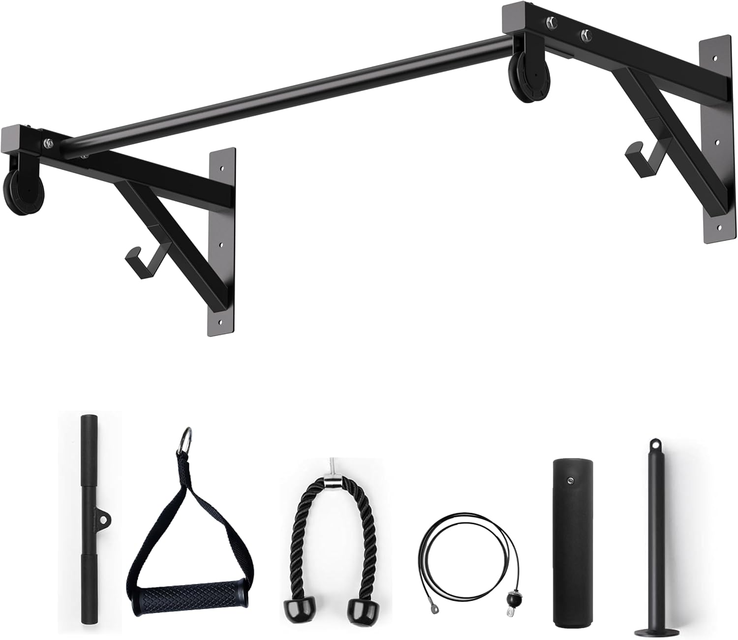 Heavy Duty Wall Mounted 600 Lbs Pull up Bar with Pulley System