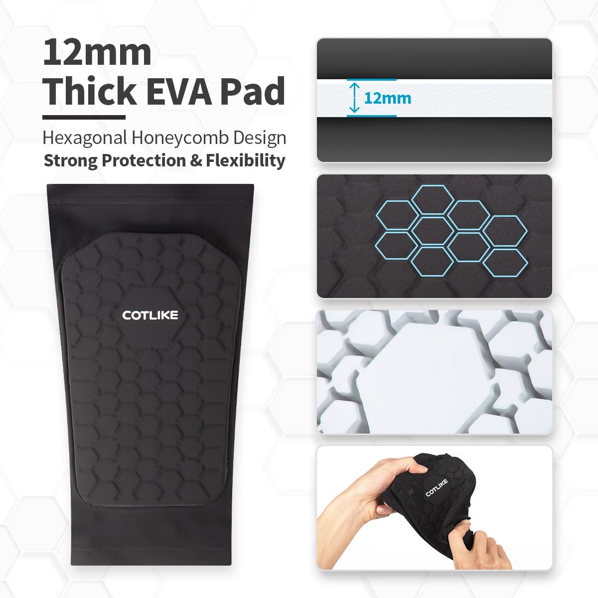 COTLIKE Soccer Shin Guard Compression Sleeves