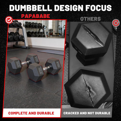 HEX Rubber Encased Home Gym Dumbbell Set 2.5-125Lb