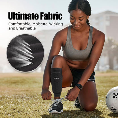 COTLIKE Soccer Shin Guard Compression Sleeves