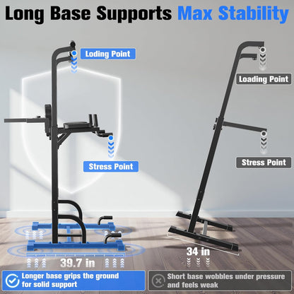 Power Tower 450LBS Stable Home Gym Pull Up Bar Station