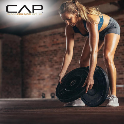 Home Gym 2-Inch Olympic Bumper Plate Weight Set with 6 Post Rack