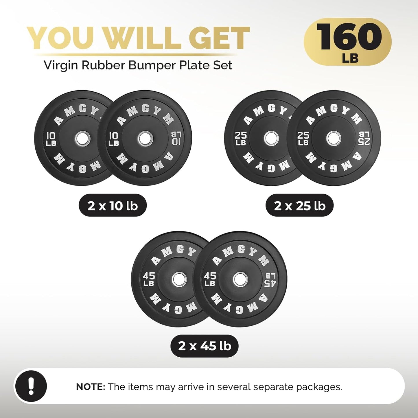 Barbell Rubber Olympic Weight Plates Set for Home Gym