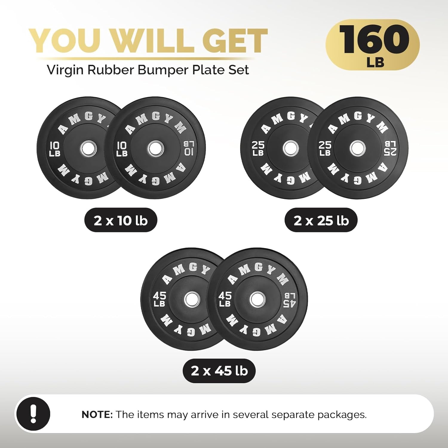 Barbell Rubber Olympic Weight Plates Set for Home Gym