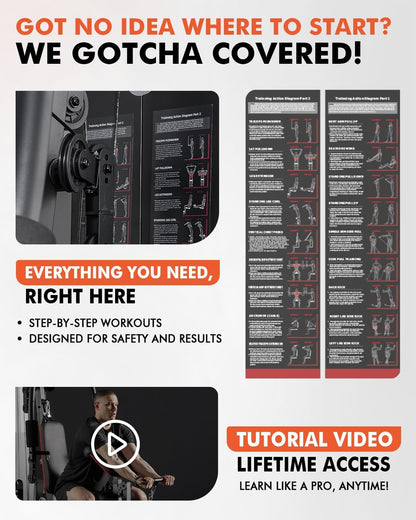 Home Gym Full Body Multifunctional Workout Station with 150LBS Weight Stack