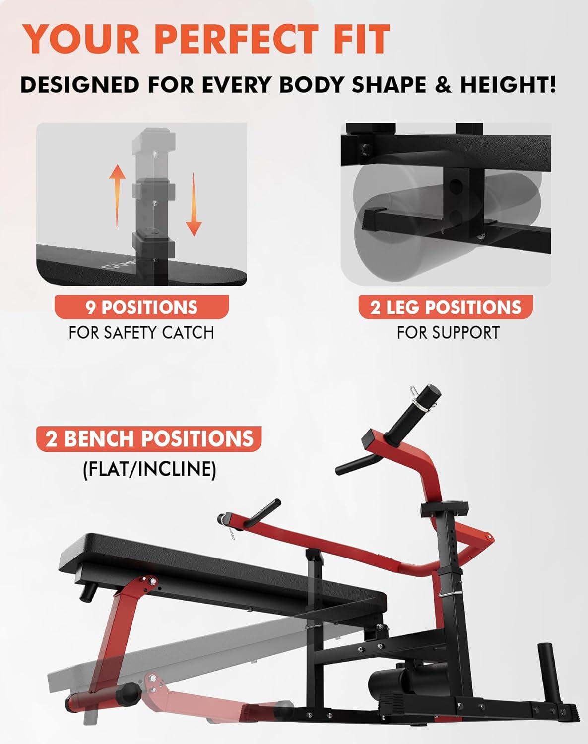 Home Gym 1050LBS Chest Bench Press Machine