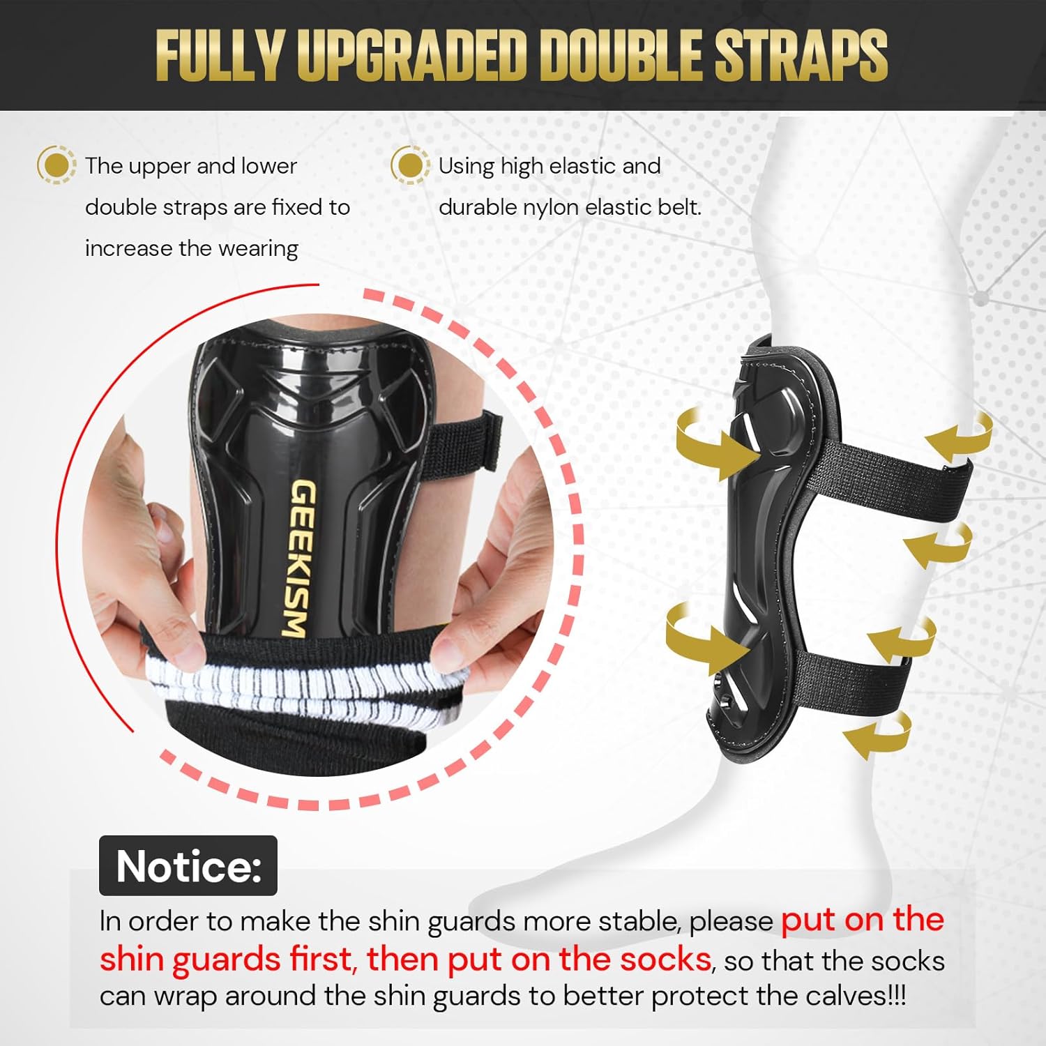 Geekism Protective Soccer Shin Guards for Youth