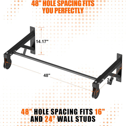 Heavy Duty Wall Mounted 600 Lbs Pull up Bar with Pulley System