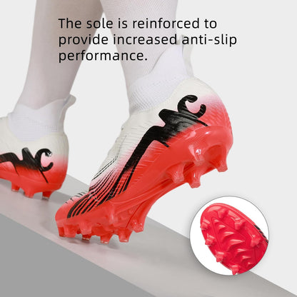 UpRun Mens High Top Adult FG Long Spike Soccer Shoes