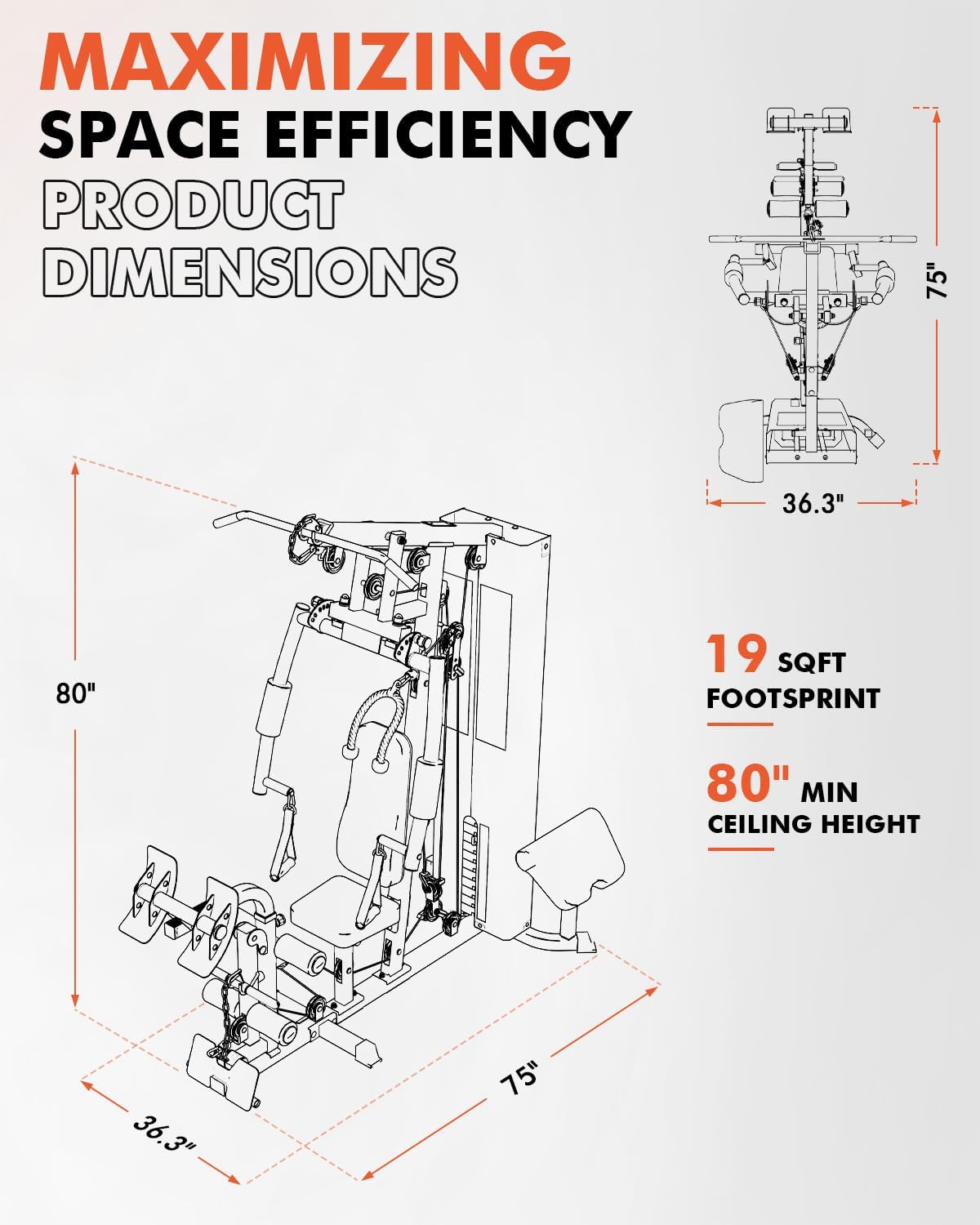 Home Gym Full Body Multifunctional Workout Station with 150LBS Weight Stack