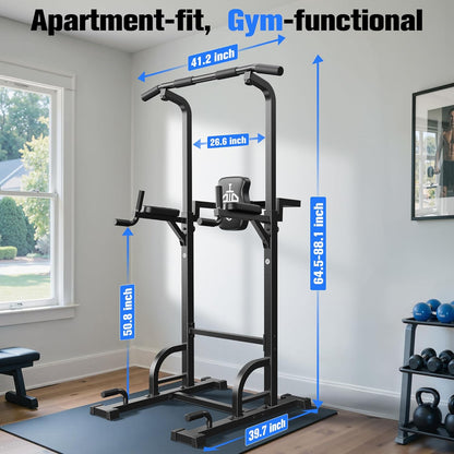 Power Tower 450LBS Stable Home Gym Pull Up Bar Station