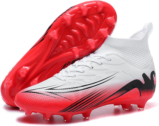 UpRun Mens High Top Adult FG Long Spike Soccer Shoes