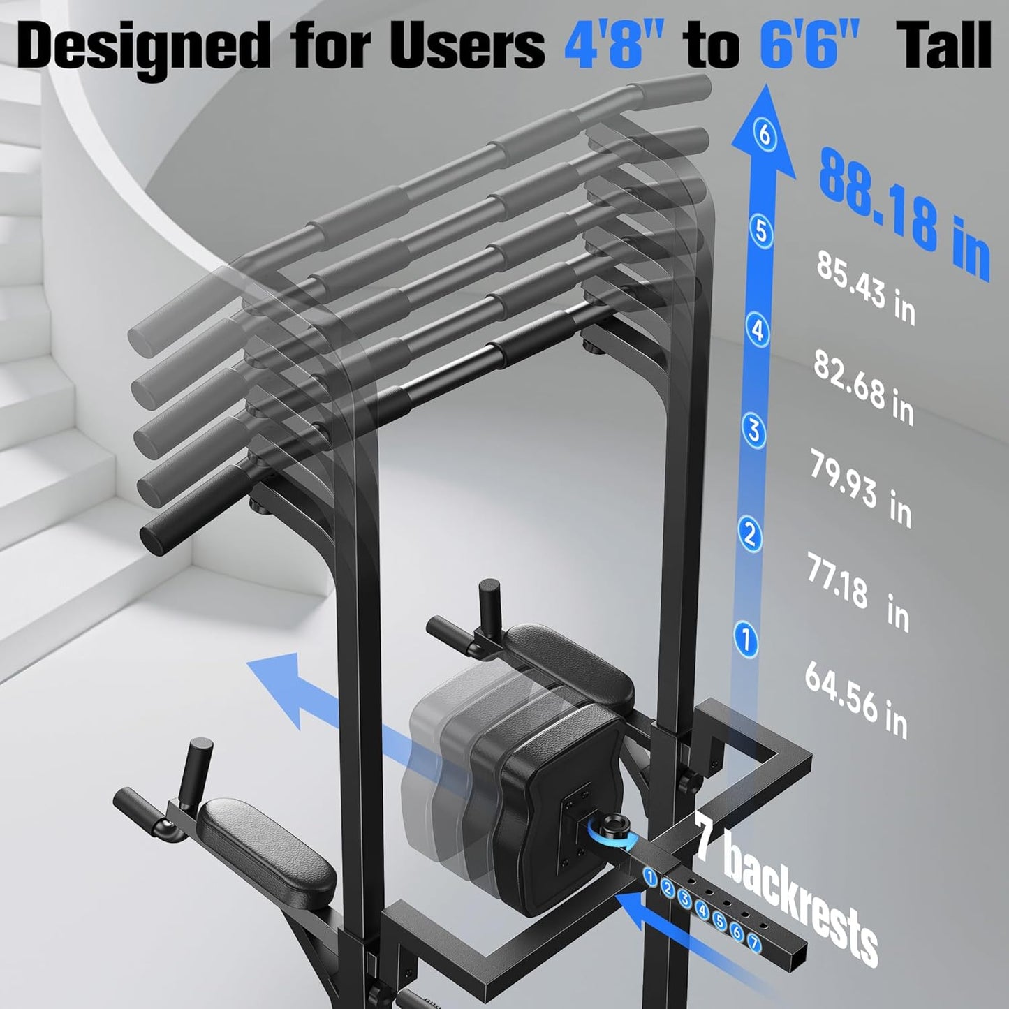 Power Tower 450LBS Stable Home Gym Pull Up Bar Station