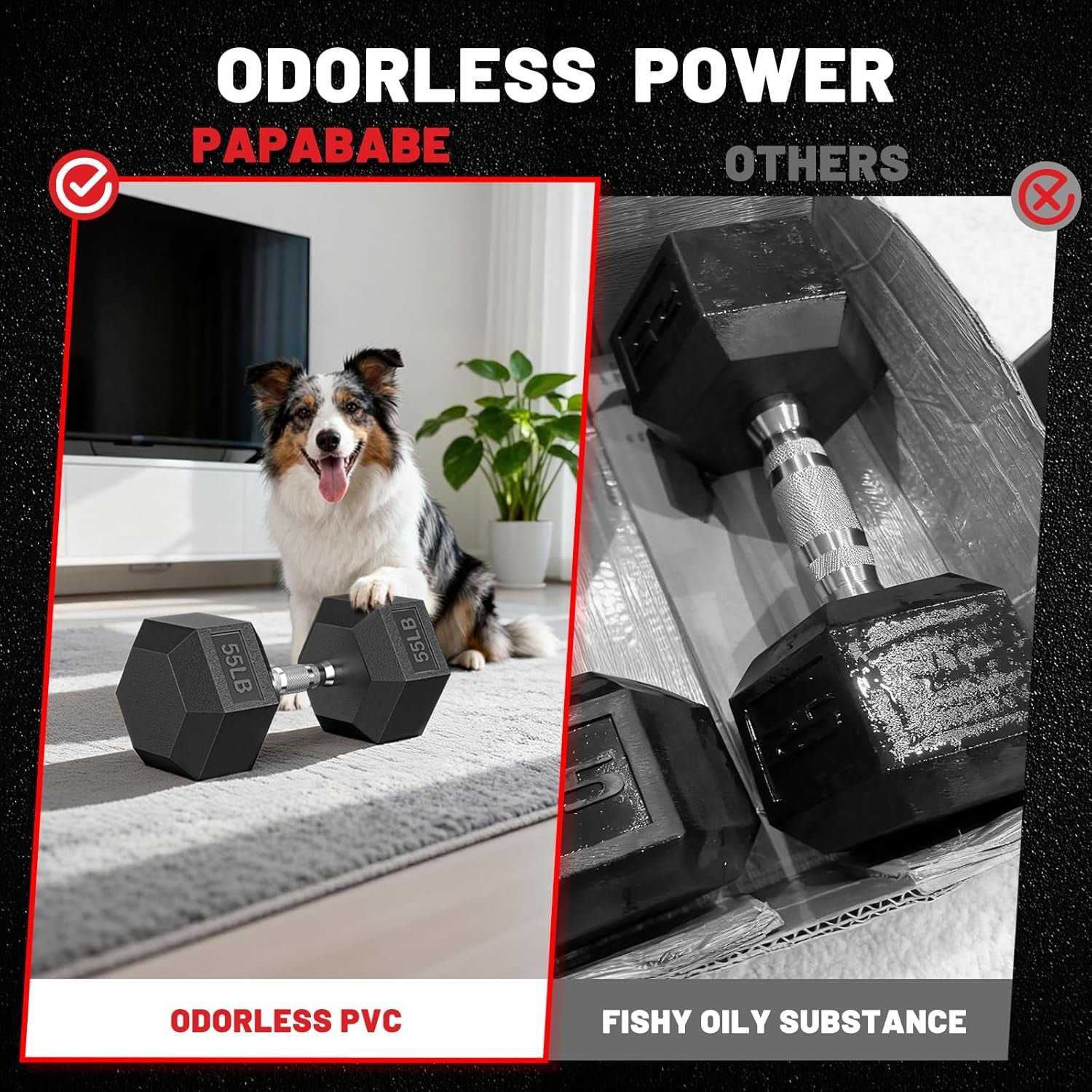 HEX Rubber Encased Home Gym Dumbbell Set 2.5-125Lb