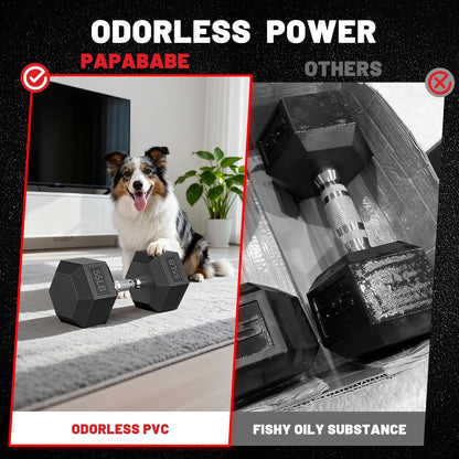 HEX Rubber Encased Home Gym Dumbbell Set 2.5-125Lb