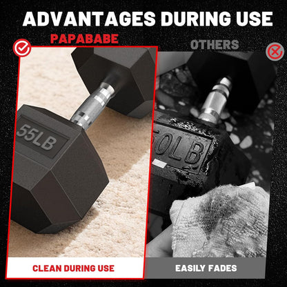 HEX Rubber Encased Home Gym Dumbbell Set 2.5-125Lb