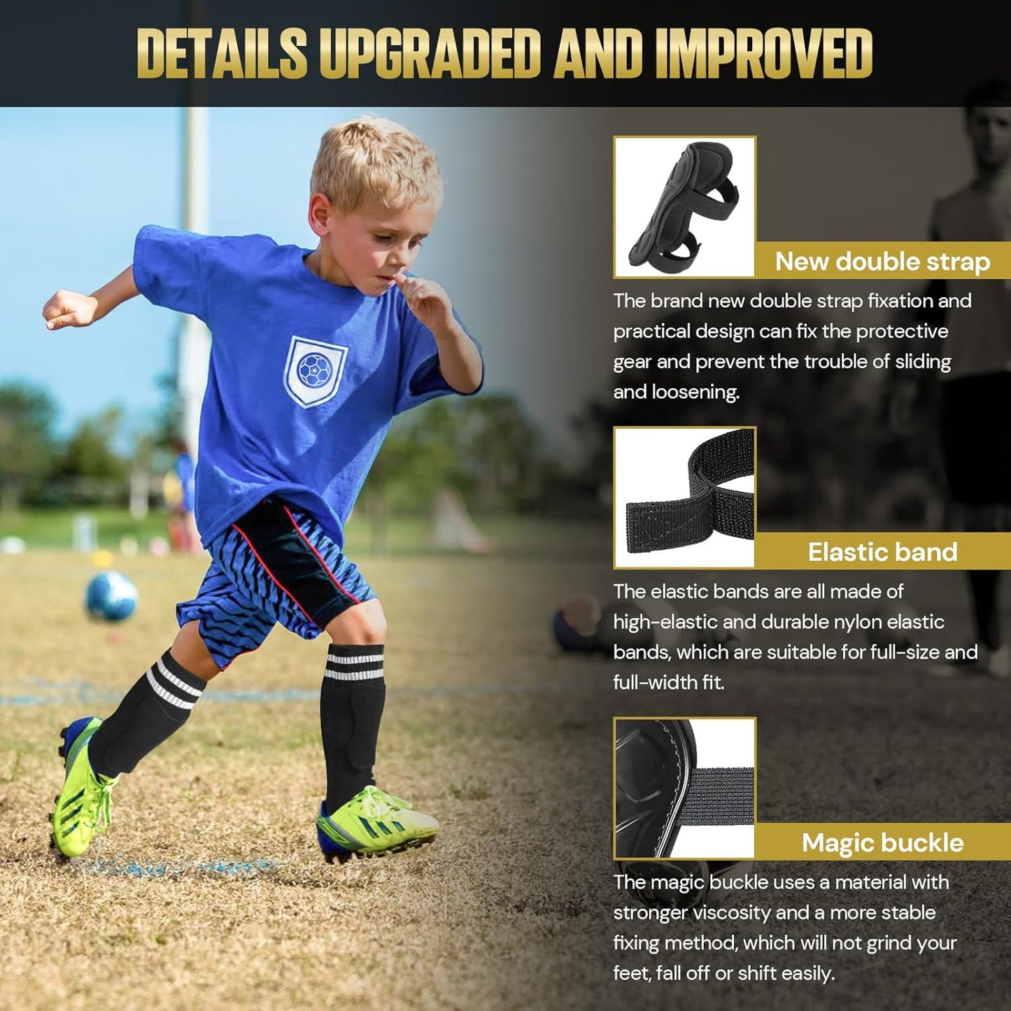 Geekism Protective Soccer Shin Guards for Youth
