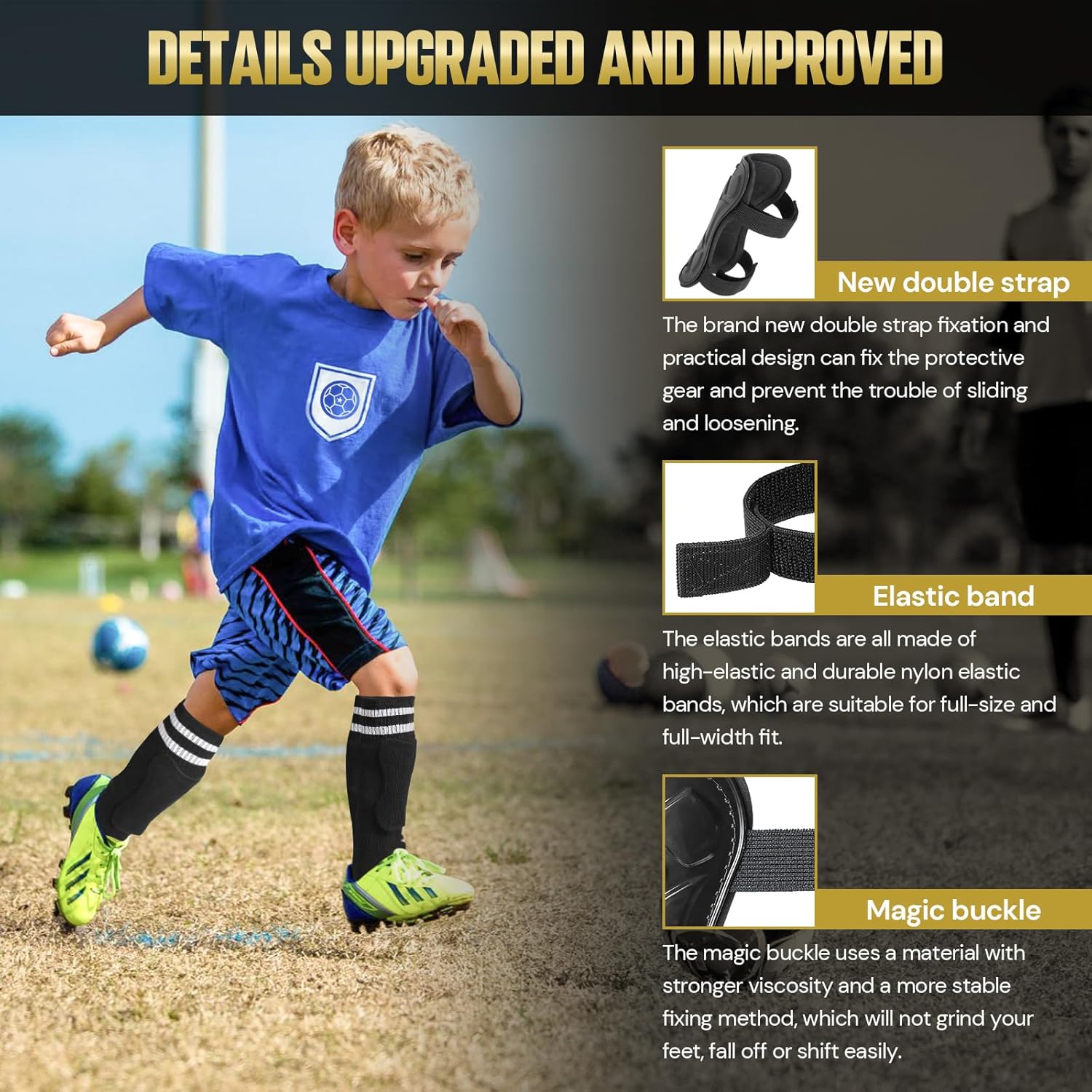 Geekism Protective Soccer Shin Guards for Youth