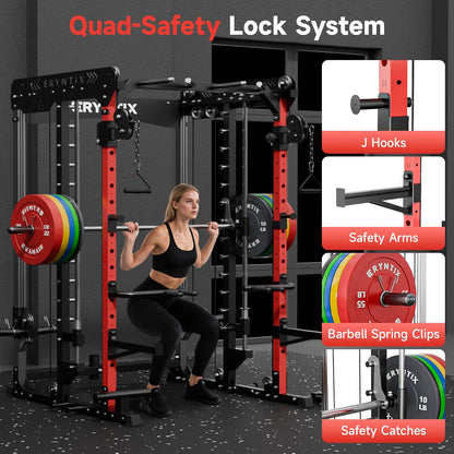 Smith Machine 2600LBS Capacity All-In-One Power Cage Home Gym