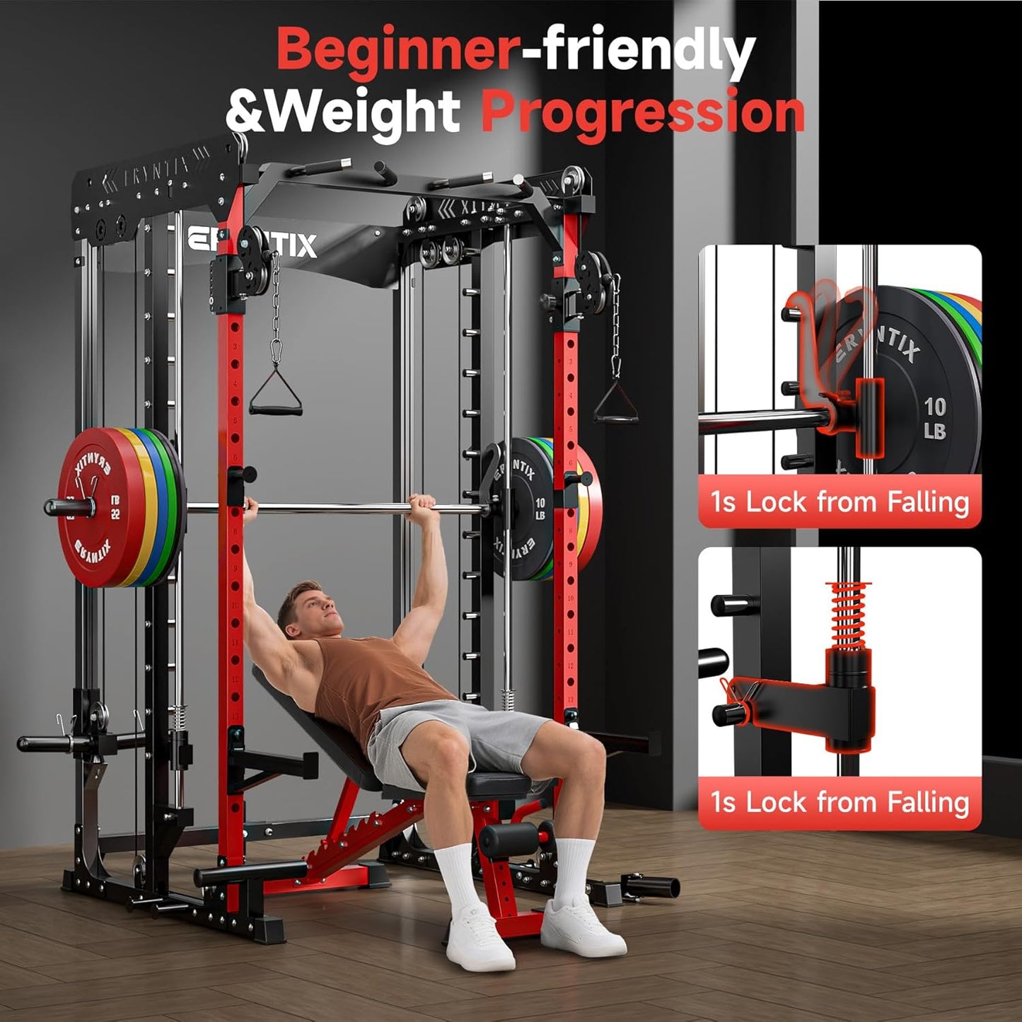 Smith Machine 2600LBS Capacity All-In-One Power Cage Home Gym