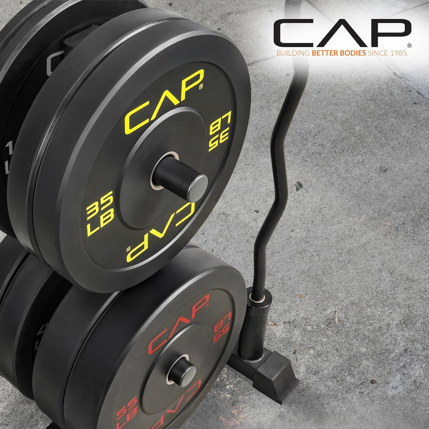 Home Gym 2-Inch Olympic Bumper Plate Weight Set with 6 Post Rack