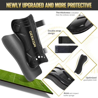 Geekism Protective Soccer Shin Guards for Youth