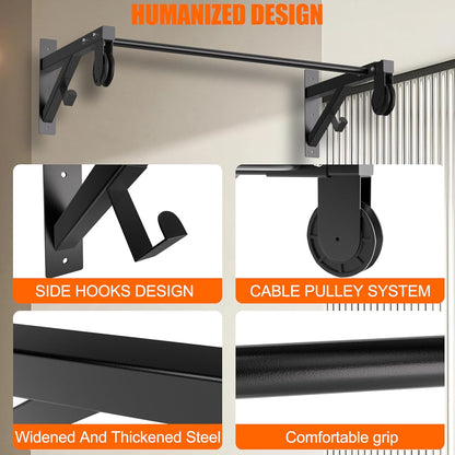 Heavy Duty Wall Mounted 600 Lbs Pull up Bar with Pulley System