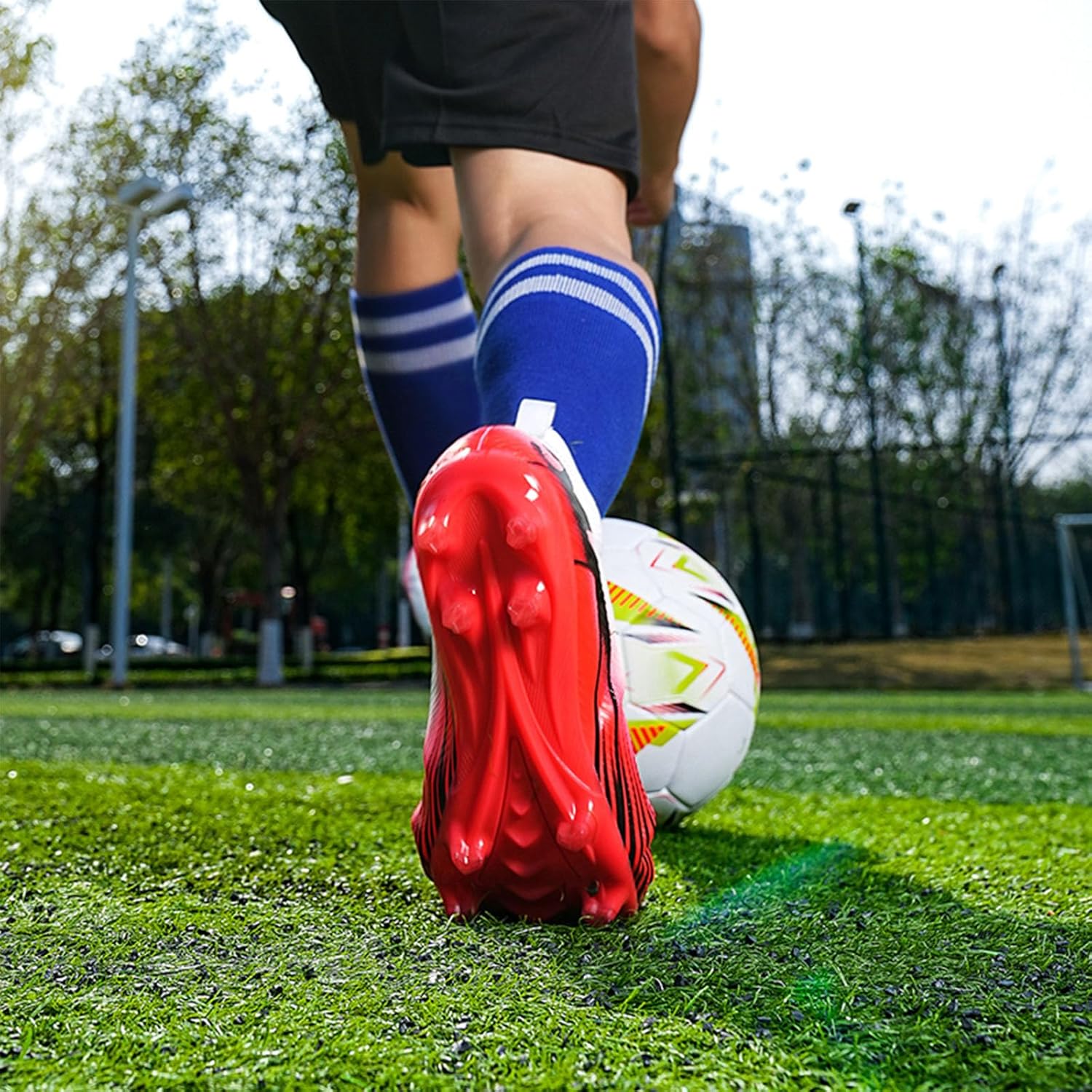 UpRun Mens High Top Adult FG Long Spike Soccer Shoes