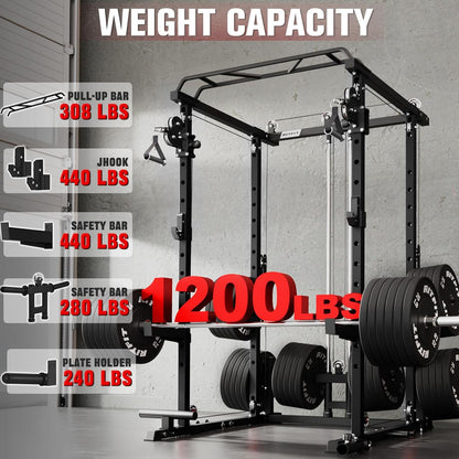 Multi-Function Home Gym Squat Rack Power Cage PPC-P3 with Cable Crossover System