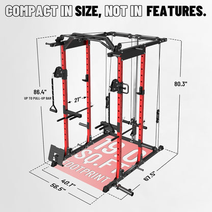 Power Cage Power Rack Workout Cage with Cable Crossover System