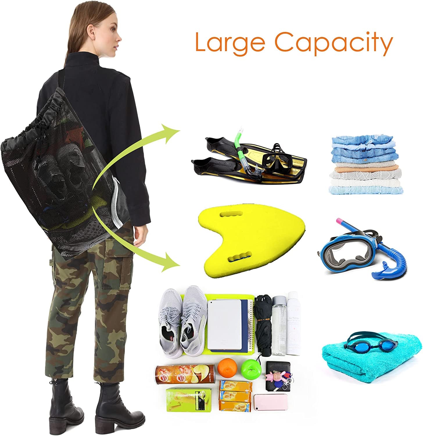 Versatile Drawstring Backpack for Men and Women - Ideal for Athletic, Gym, Sports, Beach, and Swimming Activities