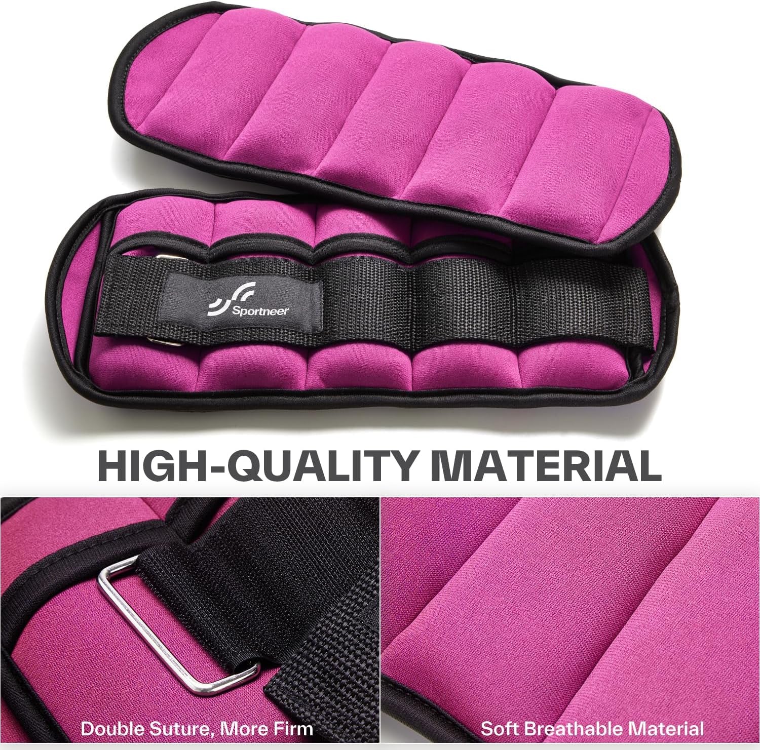 Adjustable Ankle/Wrist Weights for Men Women Kids, Weighted Leg & Cuff Strength Training for Yoga Walking Running Aerobics Gym Fitness Physical Therapy