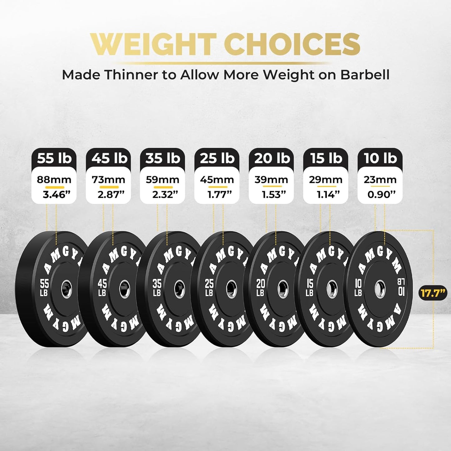 Barbell Rubber Olympic Weight Plates Set for Home Gym