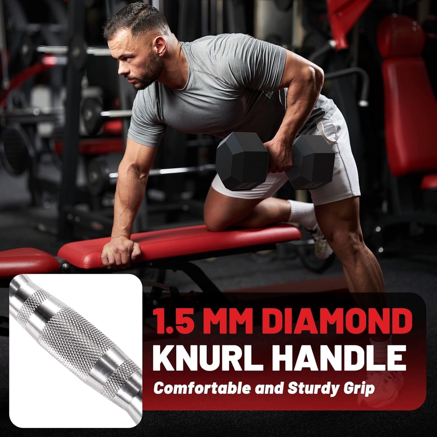 HEX Rubber Encased Home Gym Dumbbell Set 2.5-125Lb