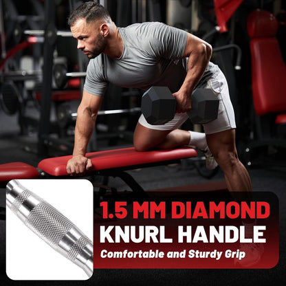 HEX Rubber Encased Home Gym Dumbbell Set 2.5-125Lb